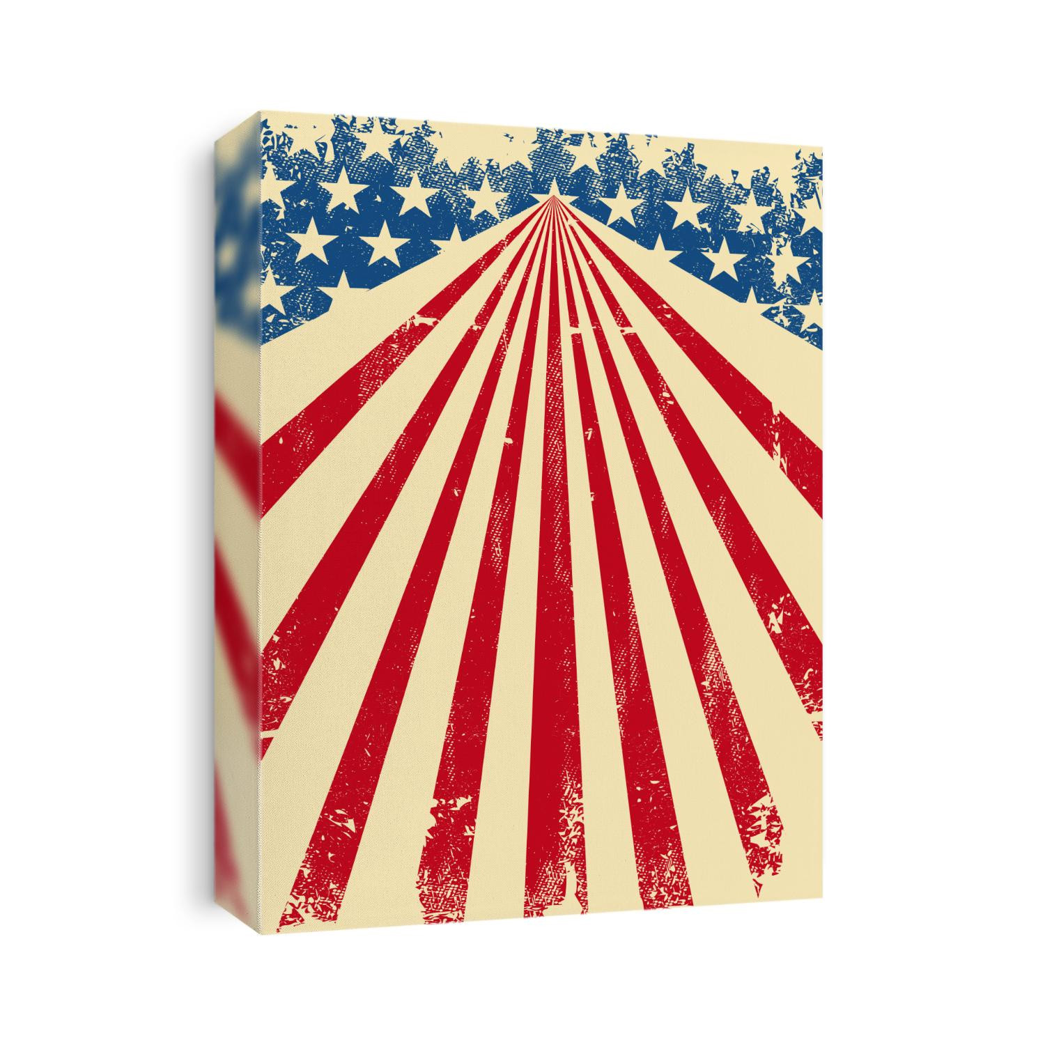 American dirty flag background. A vintage american poster with a texture